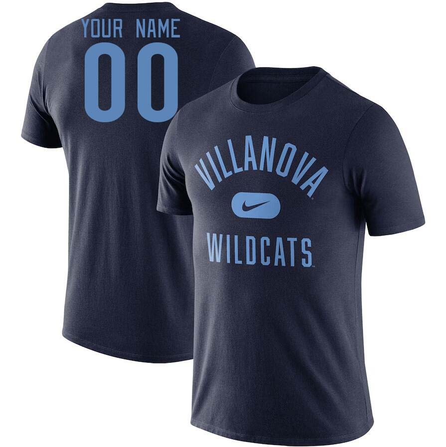 Custom Villanova Wildcats Name And Number College Tshirt-Navy - Click Image to Close